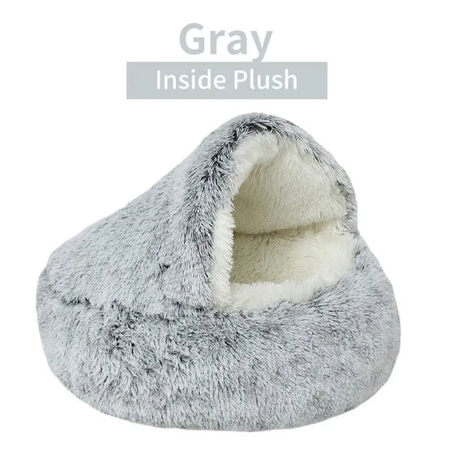 CURAPETS Plush Cave Nest Pet Bed