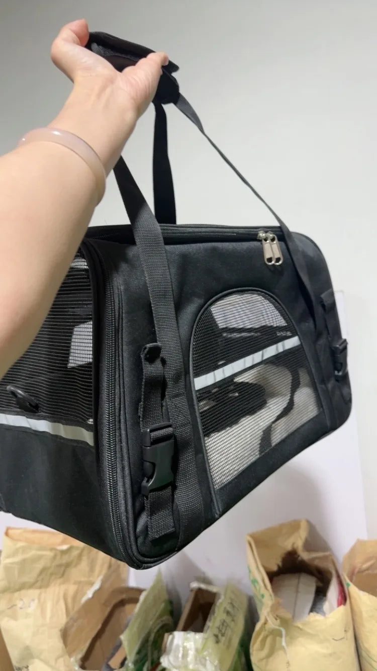 CURAPETS Foldable Mesh Pet Travel Carrier