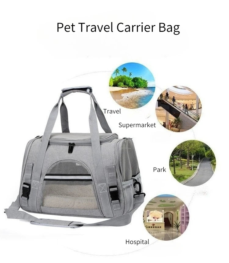 CURAPETS Foldable Mesh Pet Travel Carrier