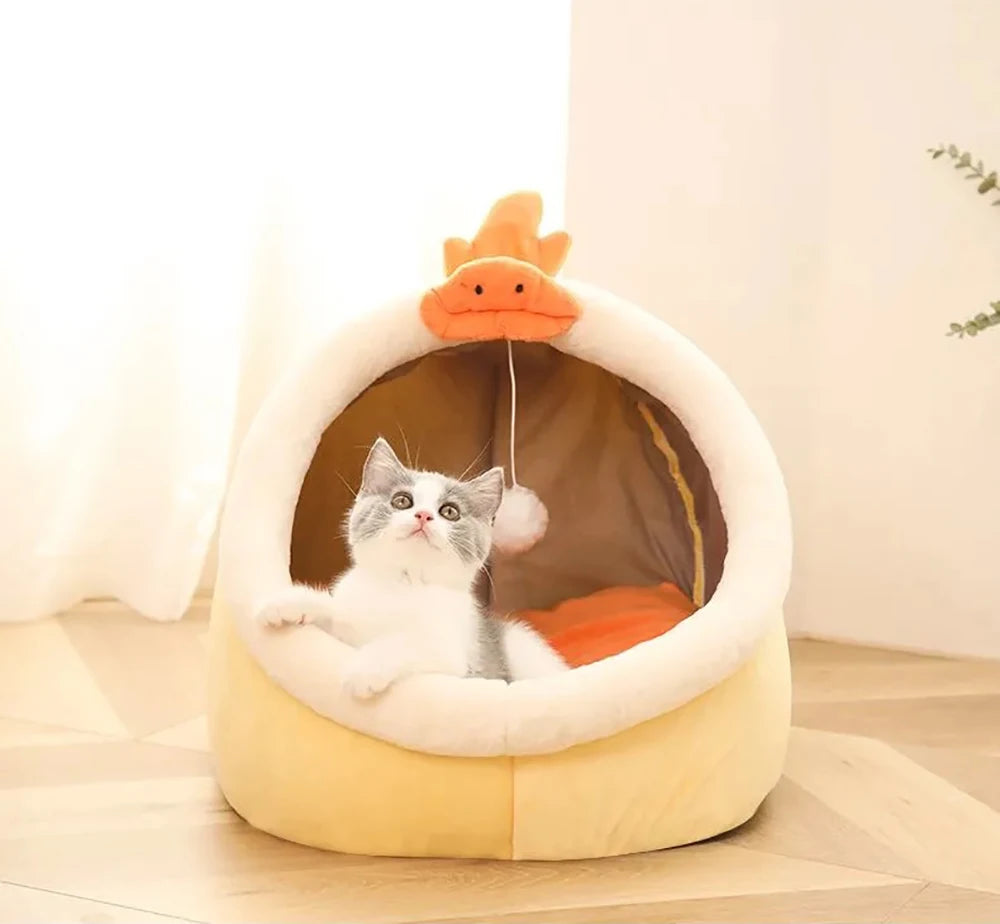 CURAPETS Deep Sleep Cat Cave Bed