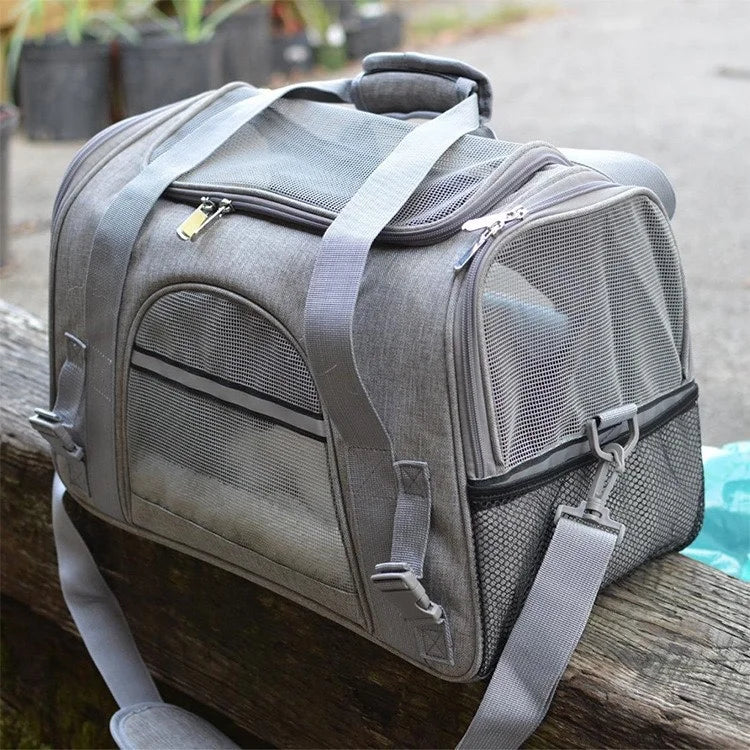 CURAPETS Foldable Mesh Pet Travel Carrier