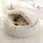 CURAPETS Plush Cave Nest Pet Bed