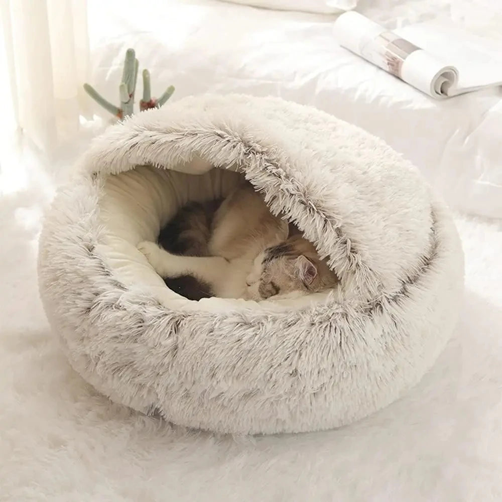 CURAPETS Plush Cave Nest Pet Bed