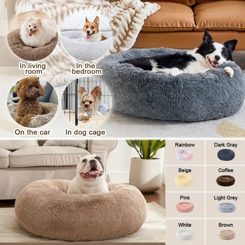 CURAPETS Plush Round Calming Pet Bed
