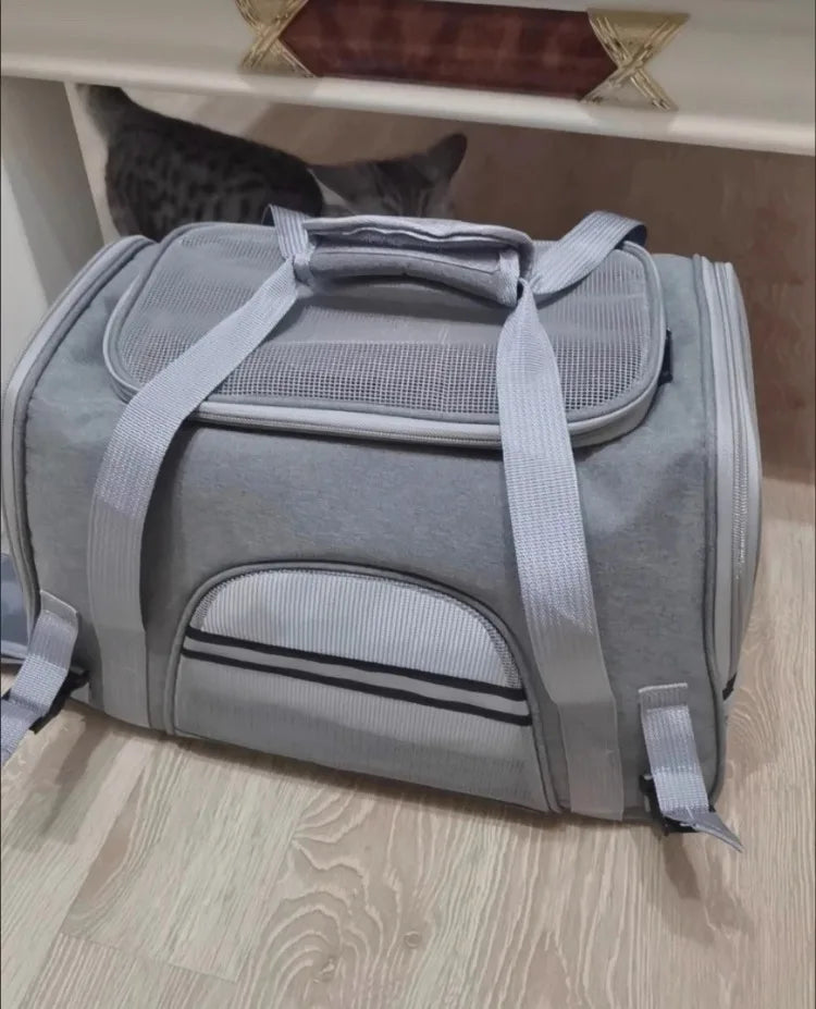 CURAPETS Foldable Mesh Pet Travel Carrier