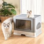 CURAPETS Foldable Enclosed Cat Litter Box