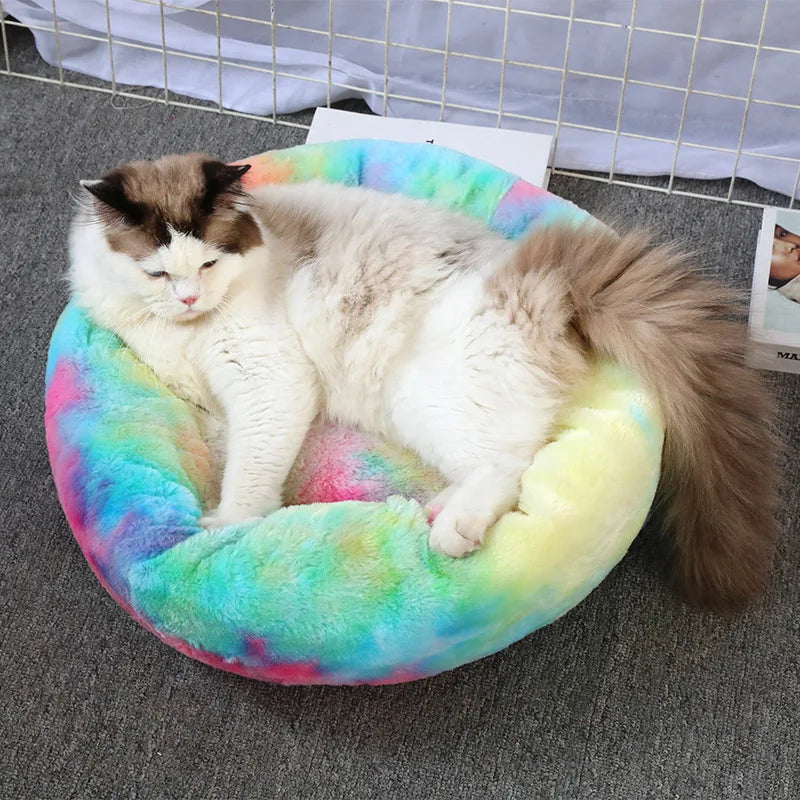 CURAPETS Plush Donut Calming Pet Bed
