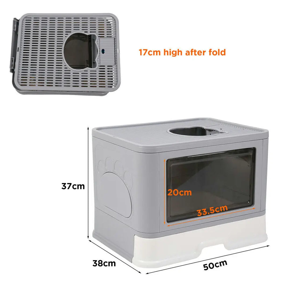 CURAPETS Foldable Enclosed Cat Litter Box