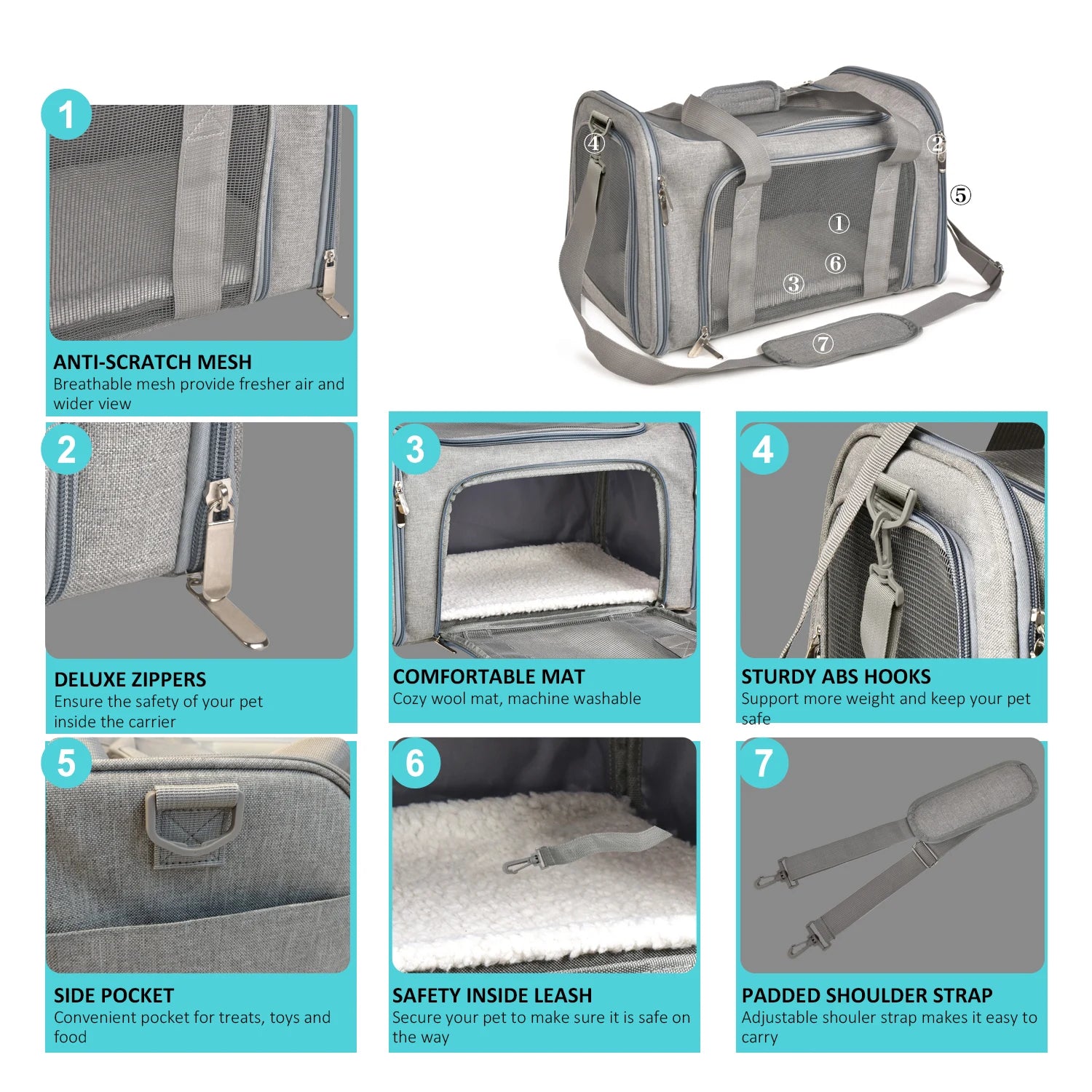CURAPETS Claw-Defense Airline Pet Carrier