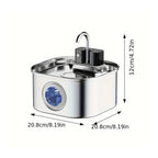 CURAPETS Stainless Steel Wireless Pet Fountain 3L