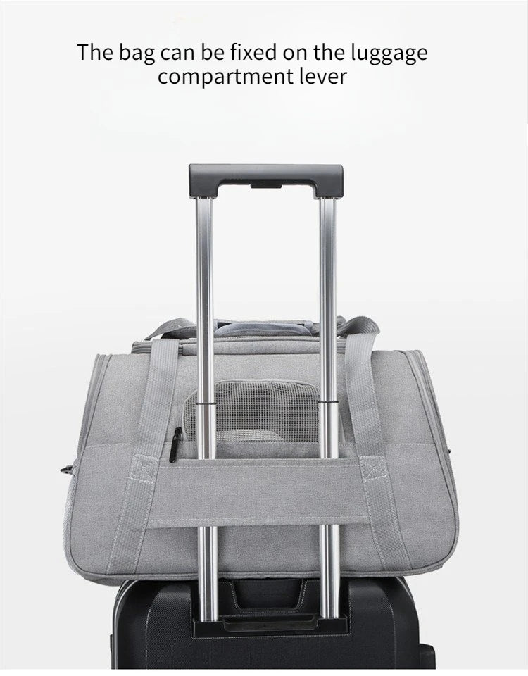 CURAPETS Foldable Mesh Pet Travel Carrier