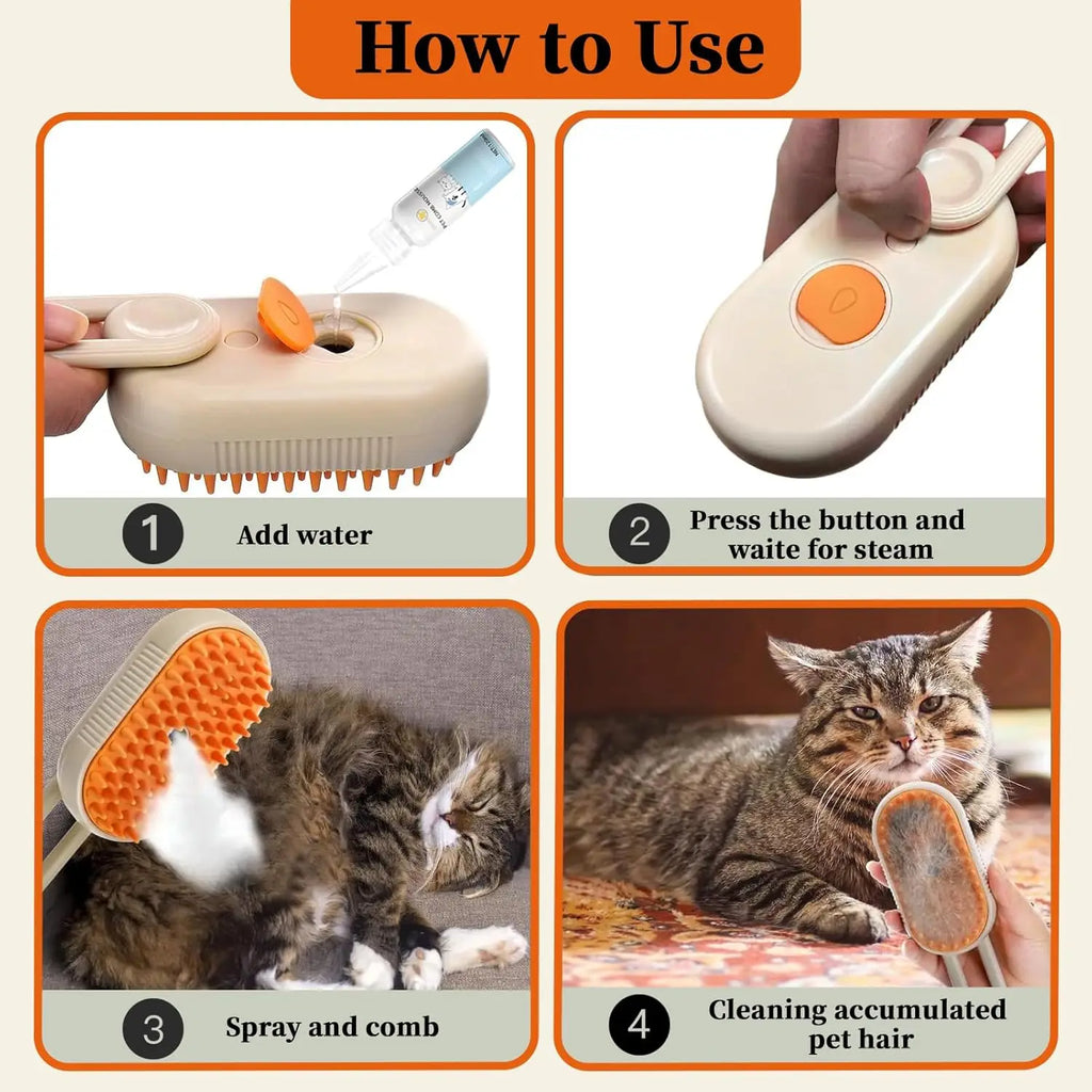 CURAPETS Steam Grooming Brush