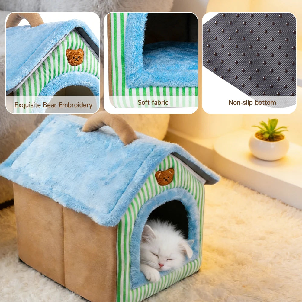 CURAPETS Cozy Foldable Pet Cave Bed