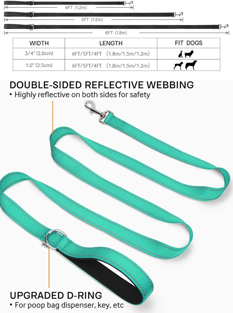 CURAPETS Night Reflective Training Lead Leash