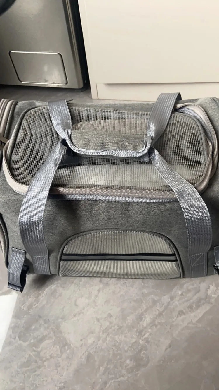 CURAPETS Foldable Mesh Pet Travel Carrier