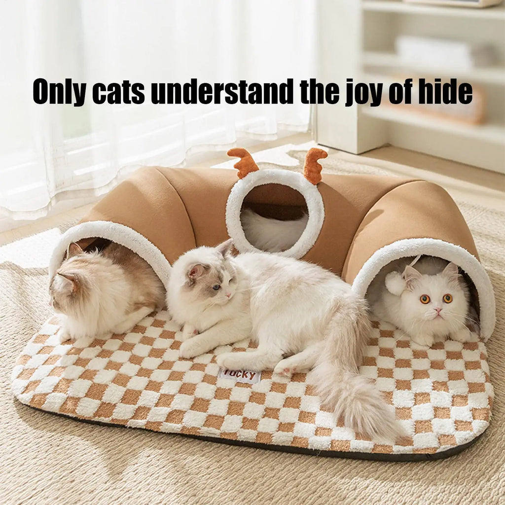 CURAPETS Cozy Corner Cat Tunnel Bed
