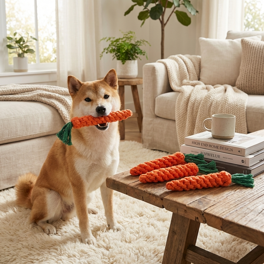 CURAPETS Carrot Rope Chew Toy