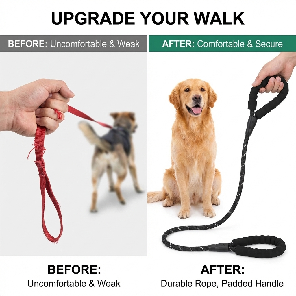 CURAPETS Reflective Rope Dog Leash