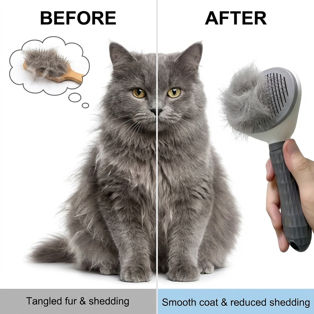 CURAPETS Self-Cleaning Grooming Brush