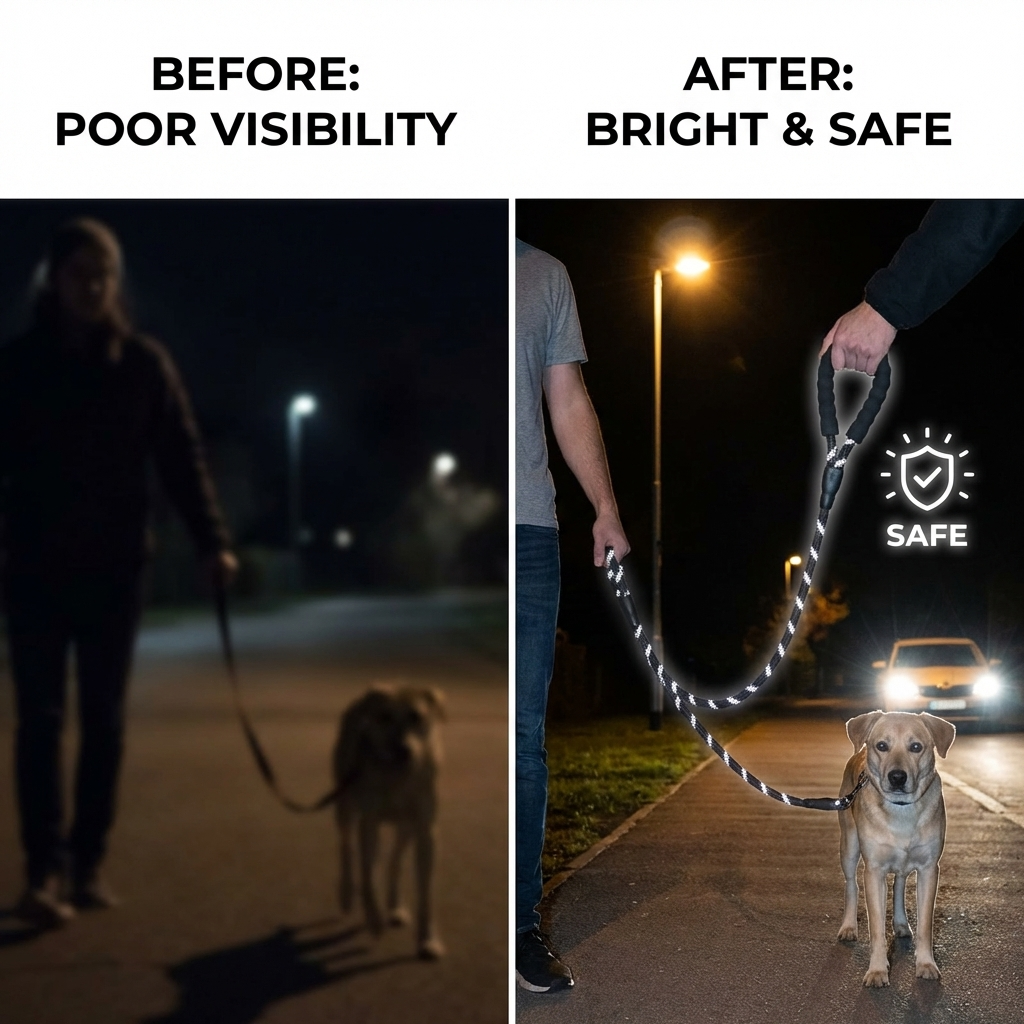 CURAPETS Reflective Comfort Dog Leash