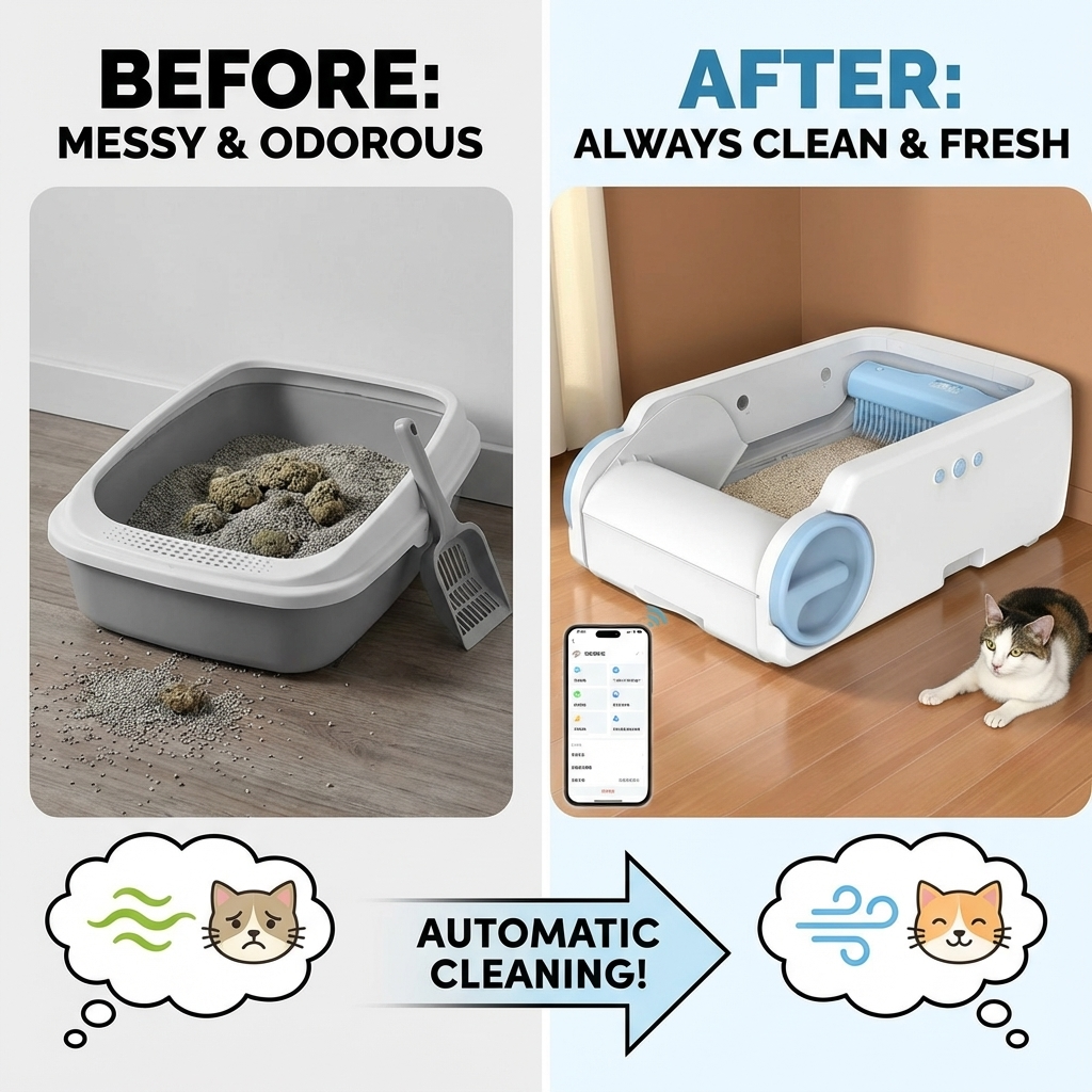 CURAPETS Smart Open Automatic Litter Box