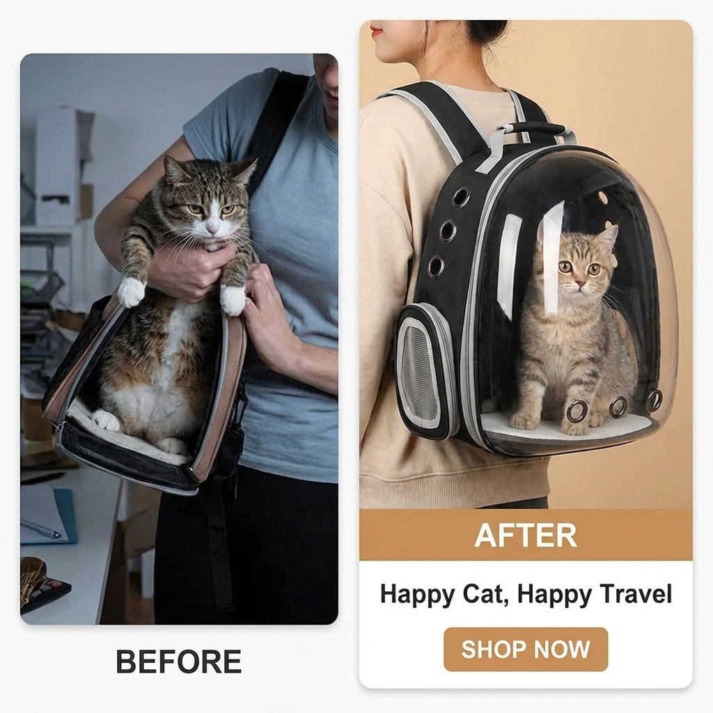 CURAPETS Bubble Capsule Cat Carrier Backpack