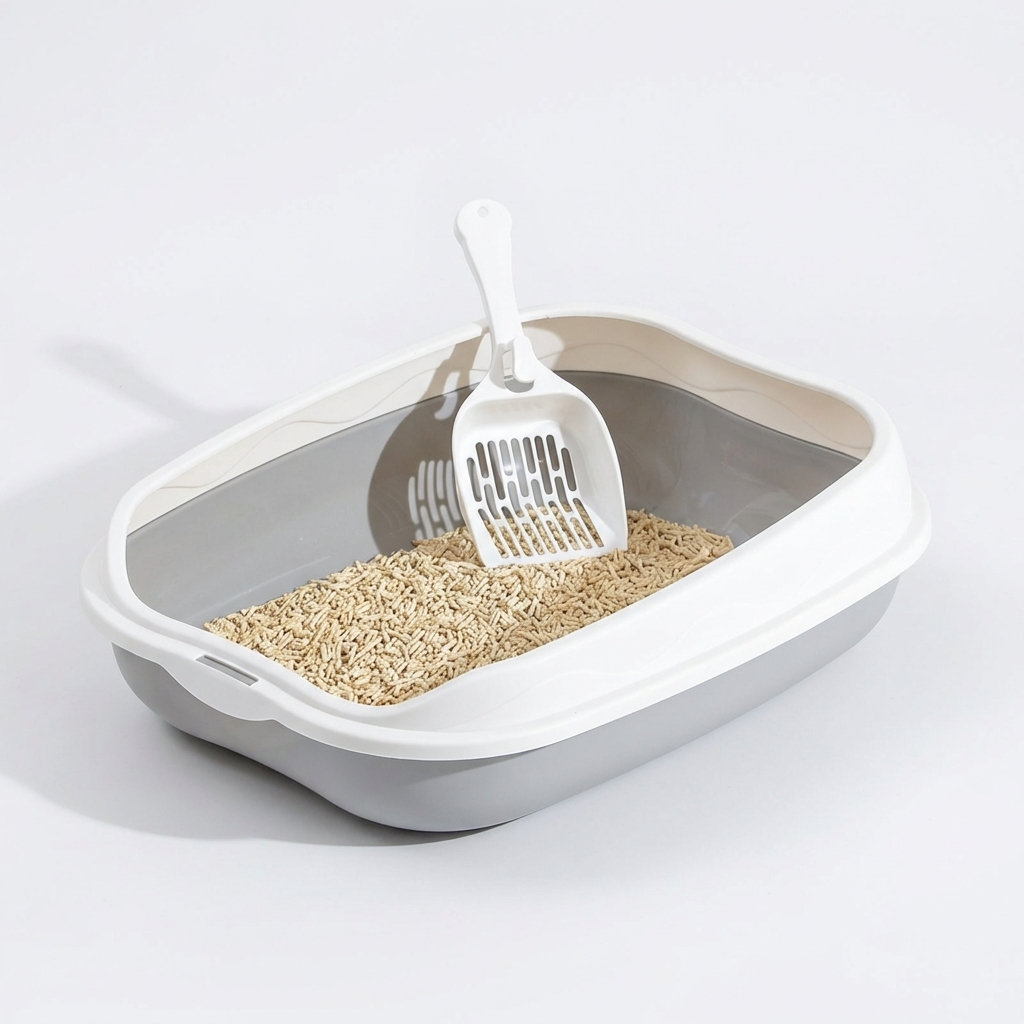 CURAPETS Semi-Enclosed Spatter-Proof Litter Box