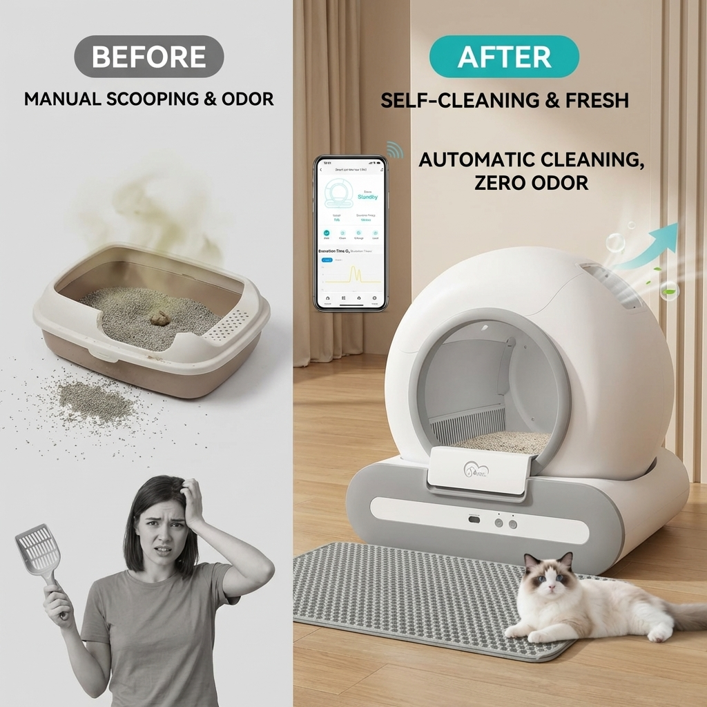 CURAPETS DOEL Smart Self-Cleaning Litter Box 65L