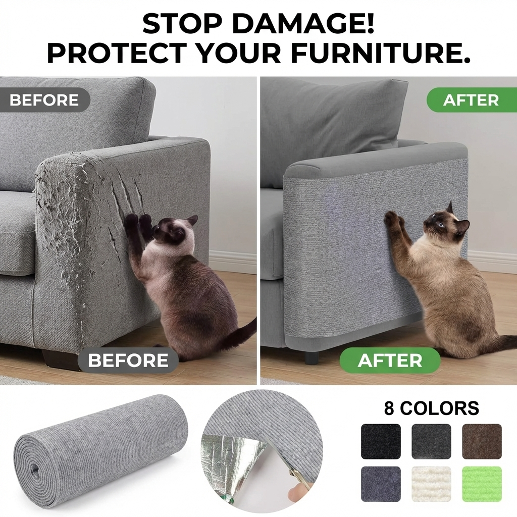 CURAPETS Trimmable Self-Adhesive Cat Scratching Mat