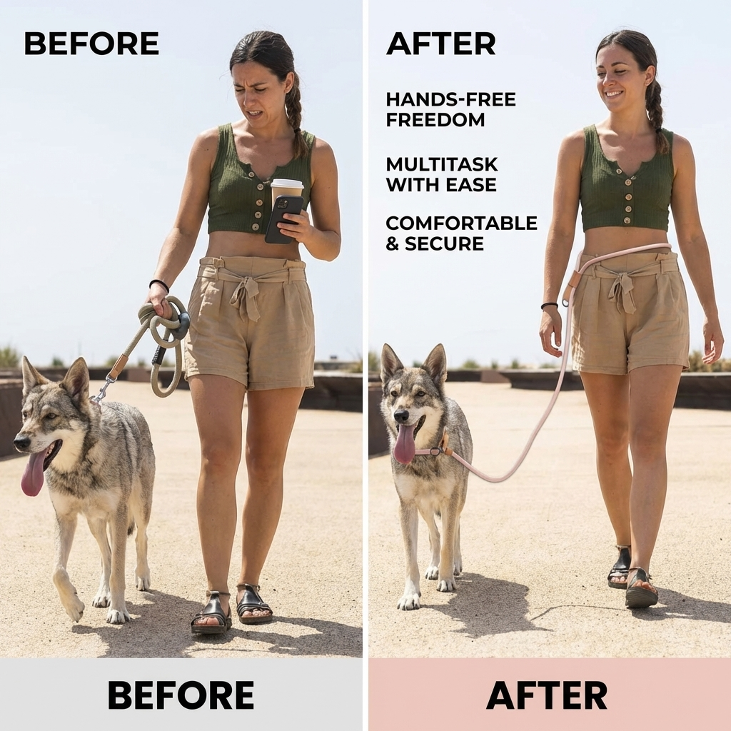 CURAPETS P-Shape Hands-Free Dog Leash