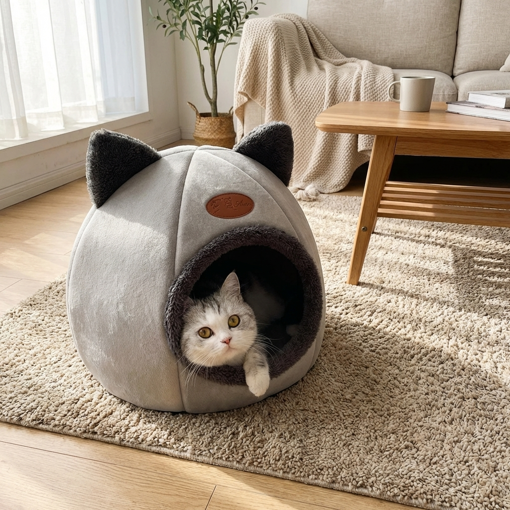 CURAPETS Deep Sleep Winter Cave Pet Bed