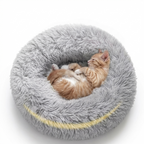 CURAPETS Cozy Round Plush Faux Fur Pet Bed