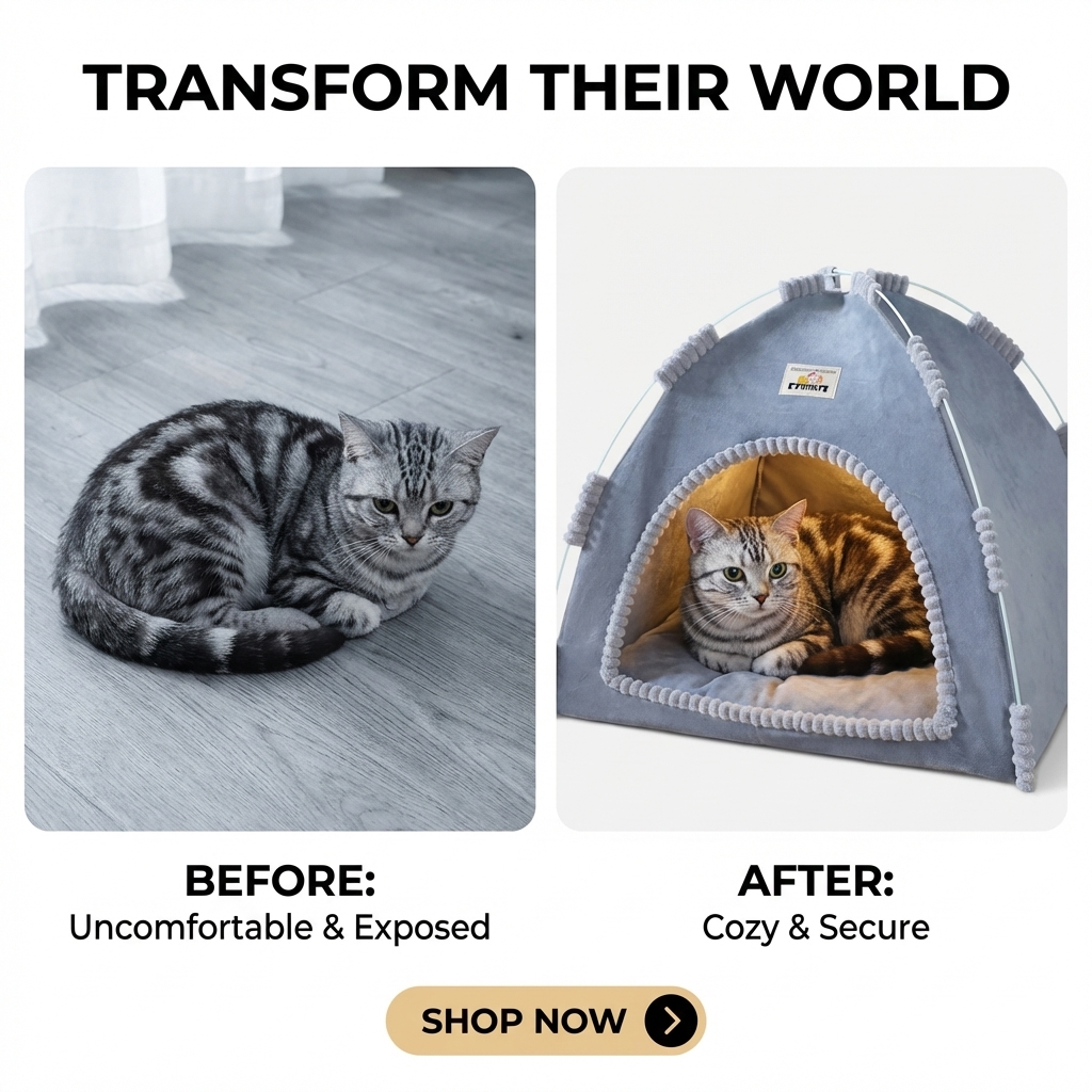CURAPETS Foldable Pet Tent House Bed