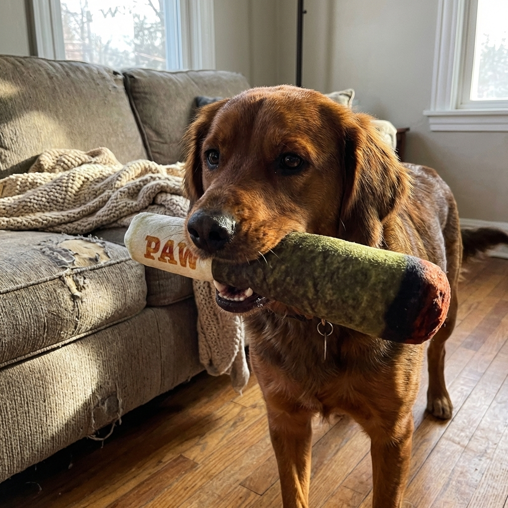 CURAPETS Plush Squeaky Cigar Dog Toy