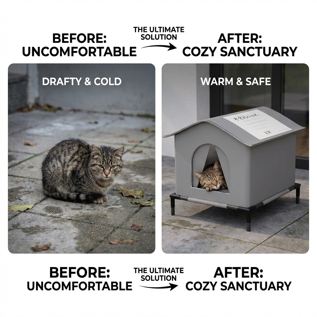 CURAPETS CozyShield Outdoor Pet Cave Bed