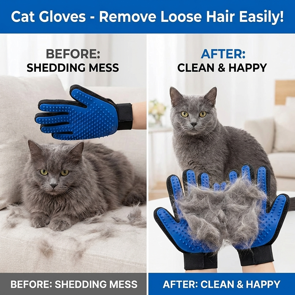 CURAPETS Silicone Deshedding Grooming Glove