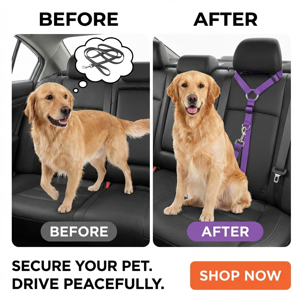 CURAPETS Adjustable Pet Car Seat Belt Harness