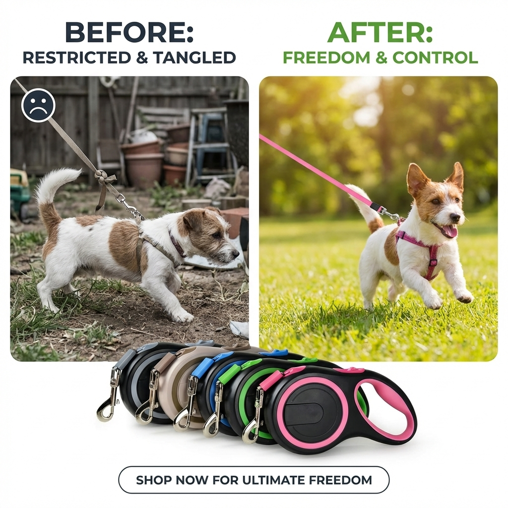 CURAPETS 8m Retractable Training Dog Leash