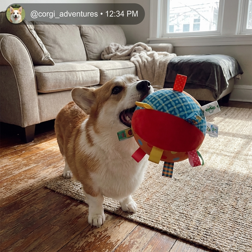 CURAPETS Plush Vocal Chew Ball Toy