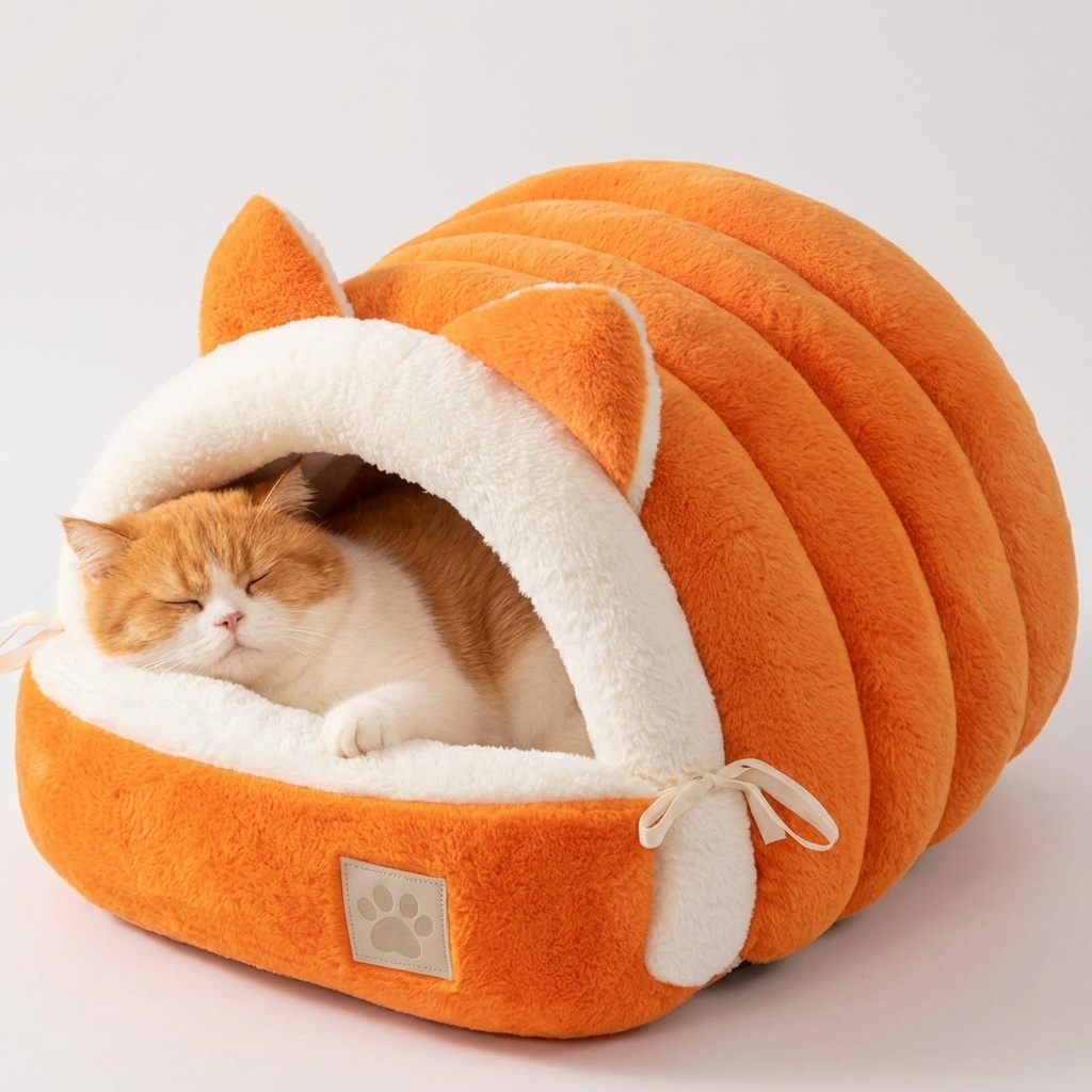 CURAPETS Cozy Cat Ear Enclosed Bed