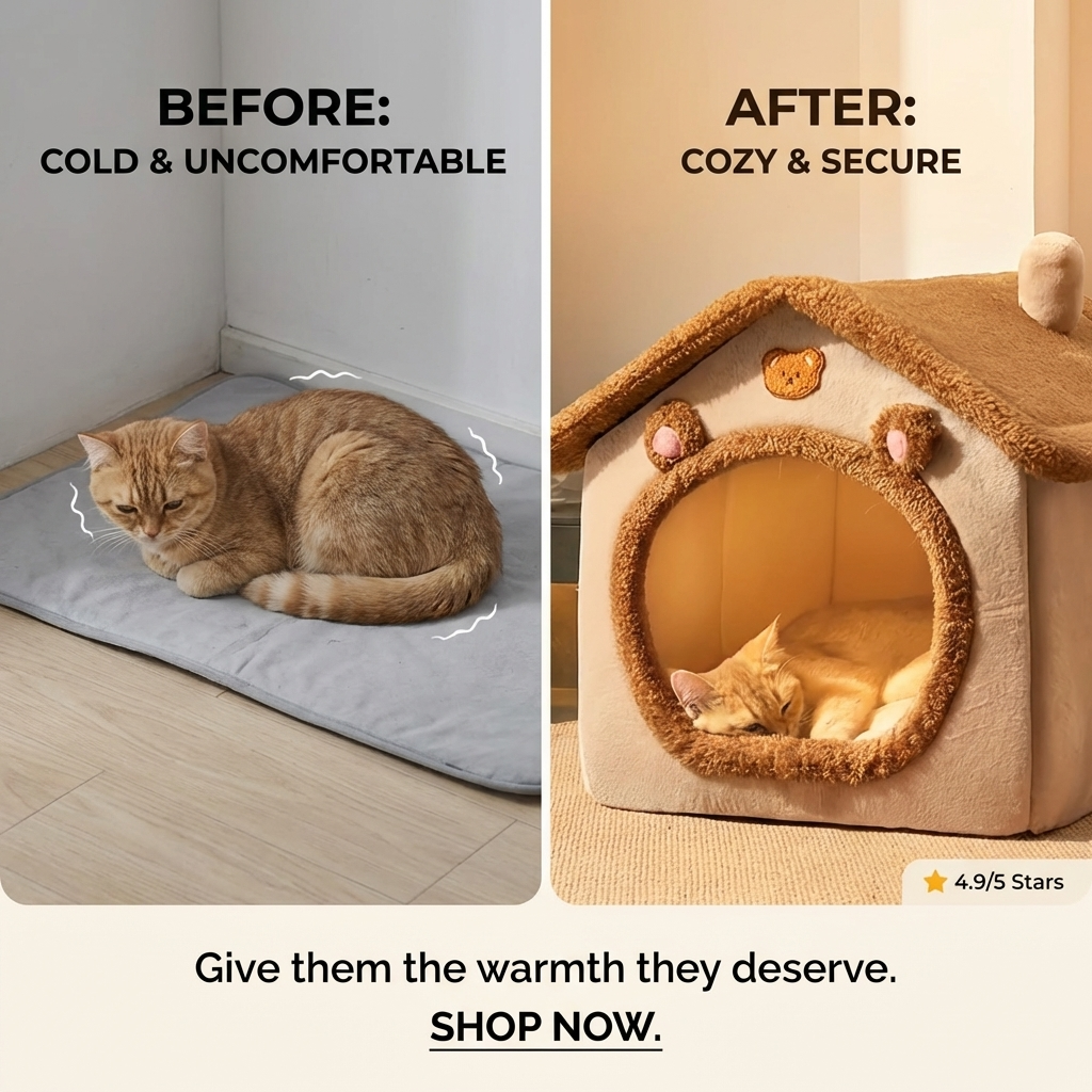 CURAPETS Cozy Warm Pet House Bed