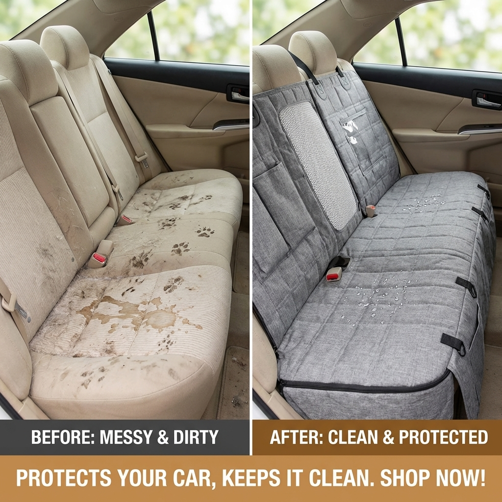CURAPETS Mesh Window Dog Car Seat Cover
