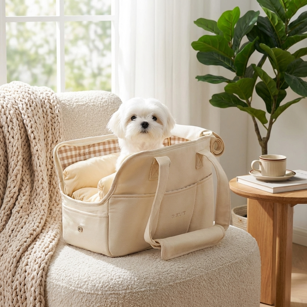 CURAPETS Cozy Cotton Shoulder Pet Carrier