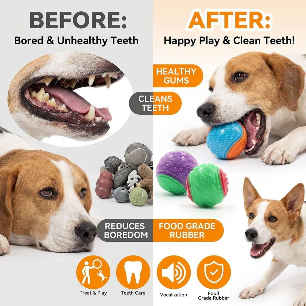 CURAPETS Squeaky TPR Dog Ball Toy